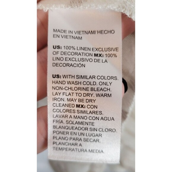 Chico's V-Neck Striped Linen T-Shirt Size XL (Chico's Size 3) - Picture 5 of 6